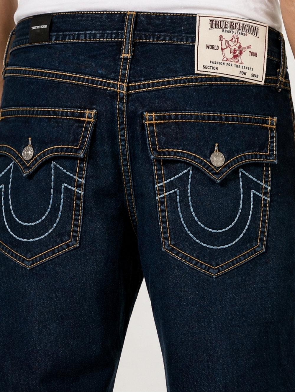 🔥 True Religion Ricky Big T Flap Jeans 36x30 Dark Wash Straight - Picture 4 of 13